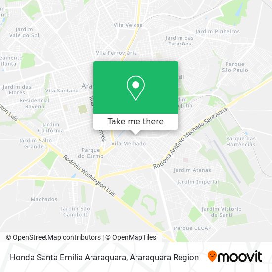 Mapa Honda Santa Emilia Araraquara