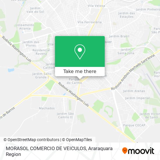 Mapa MORASOL COMERCIO DE VEICULOS