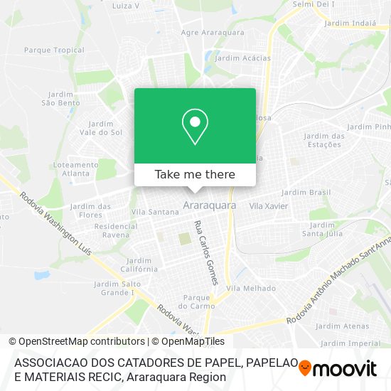 Mapa ASSOCIACAO DOS CATADORES DE PAPEL, PAPELAO E MATERIAIS RECIC