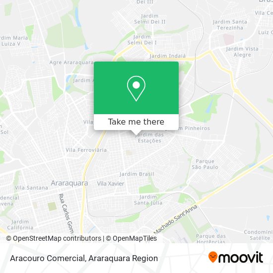 Aracouro Comercial map