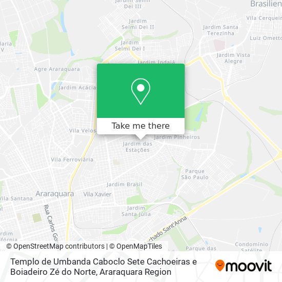 Mapa Templo de Umbanda Caboclo Sete Cachoeiras e Boiadeiro Zé do Norte