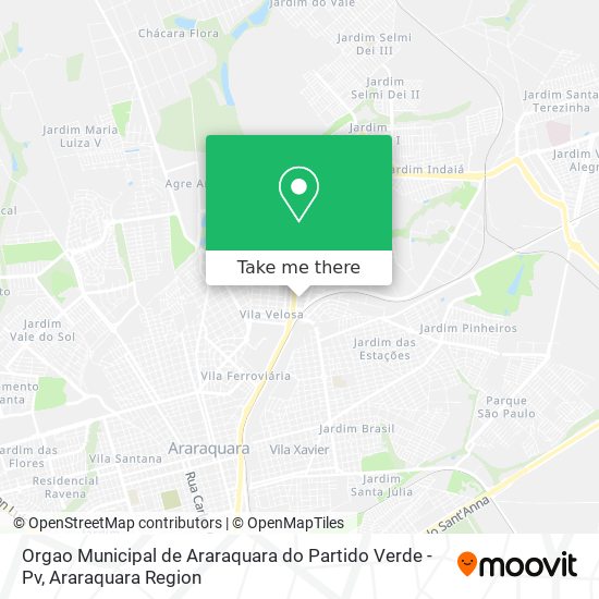 Mapa Orgao Municipal de Araraquara do Partido Verde - Pv