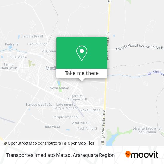Transportes Imediato Matao map