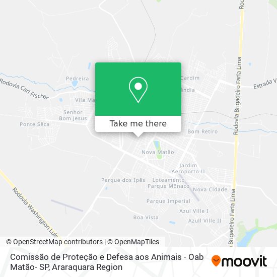 Comissão de Proteção e Defesa aos Animais - Oab Matão- SP map