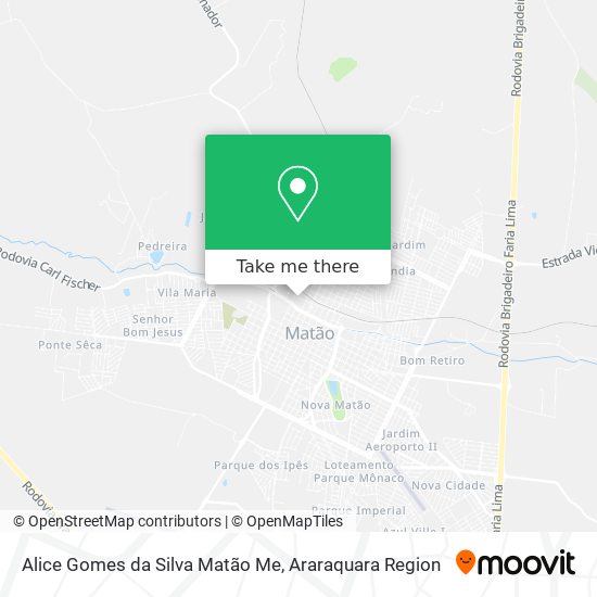 Alice Gomes da Silva Matão Me map