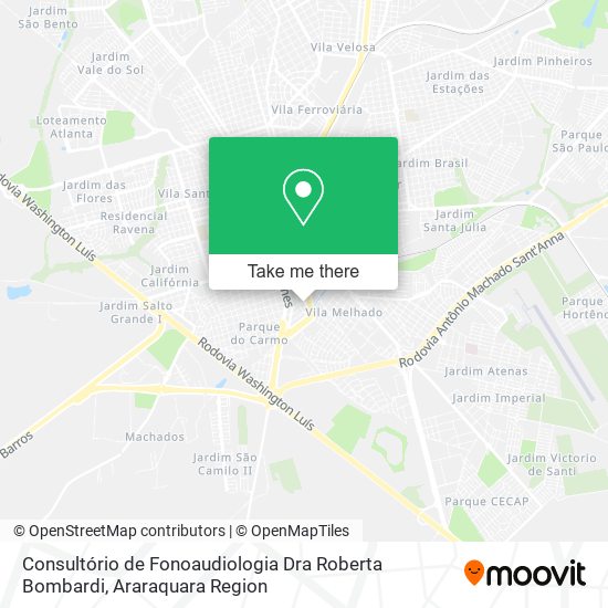 Mapa Consultório de Fonoaudiologia Dra Roberta Bombardi