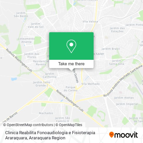 Mapa Clinica Reabilita Fonoaudiologia e Fisioterapia Araraquara