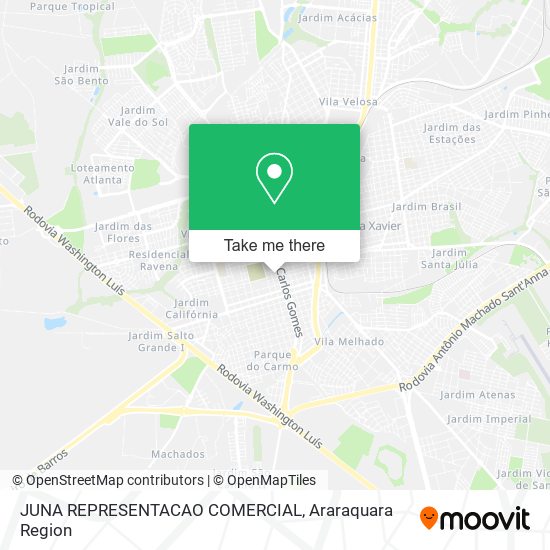 Mapa JUNA REPRESENTACAO COMERCIAL