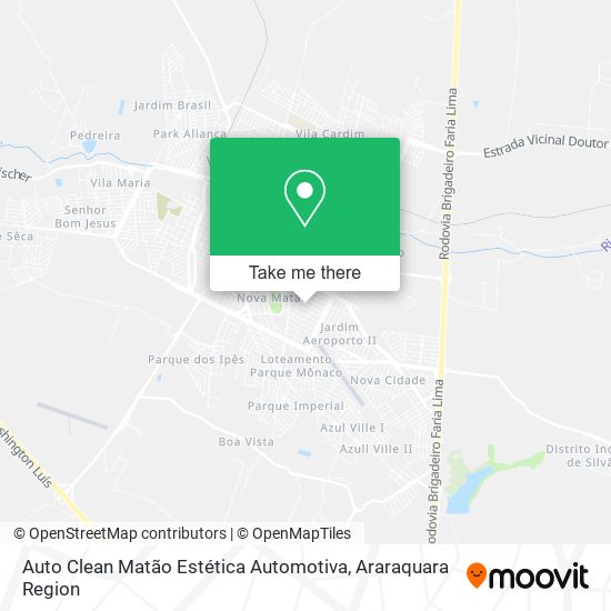 Mapa Auto Clean Matão Estética Automotiva