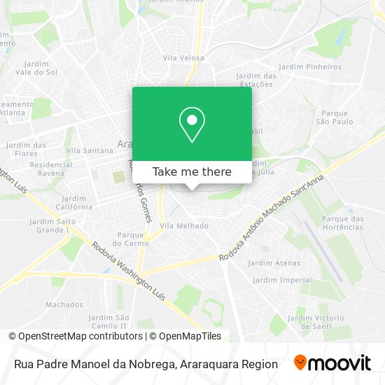 Mapa Rua Padre Manoel da Nobrega