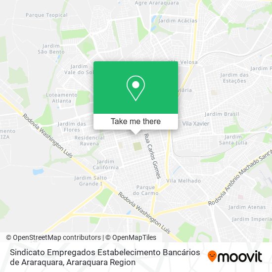Sindicato Empregados Estabelecimento Bancários de Araraquara map