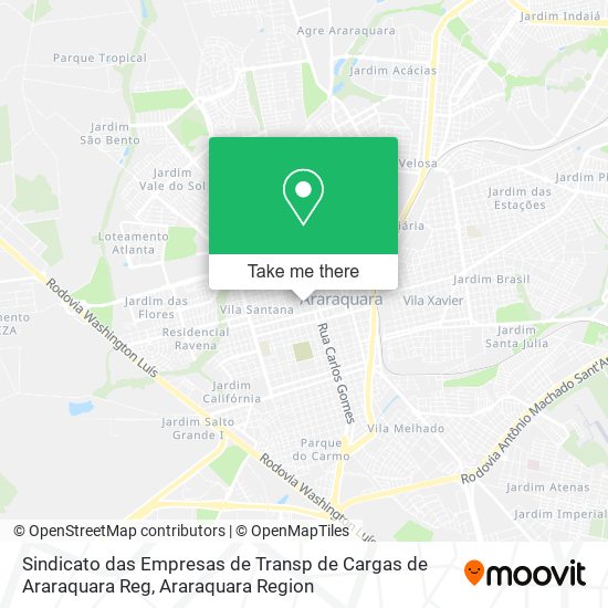 Sindicato das Empresas de Transp de Cargas de Araraquara Reg map