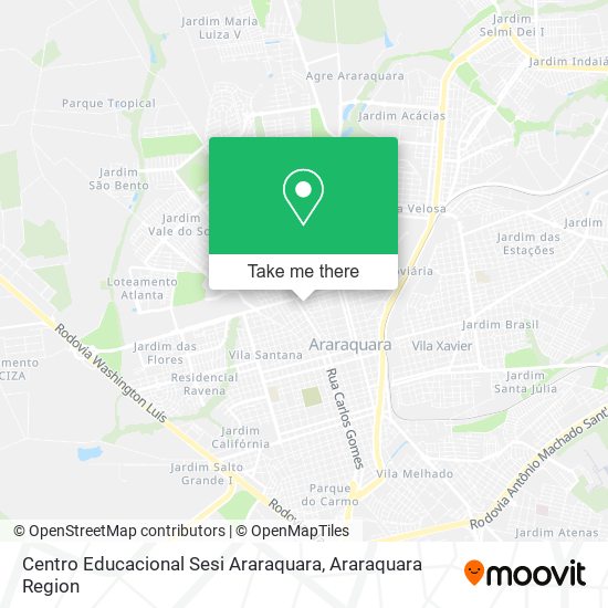 Mapa Centro Educacional Sesi Araraquara