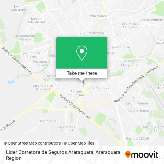 Mapa Lider Corretora de Seguros Araraquara