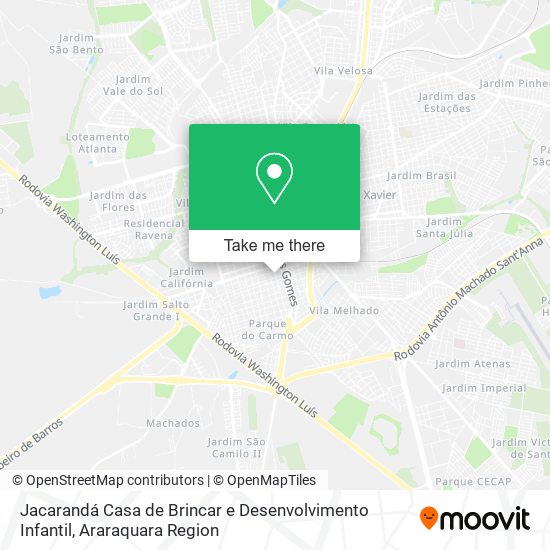 Mapa Jacarandá Casa de Brincar e Desenvolvimento Infantil