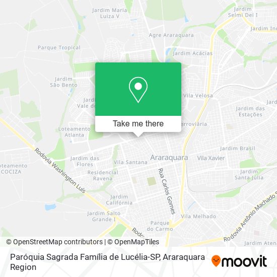 Mapa Paróquia Sagrada Família de Lucélia-SP