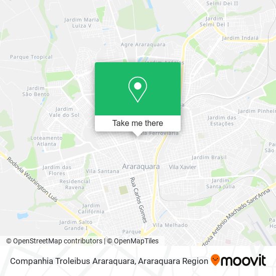 Mapa Companhia Troleibus Araraquara