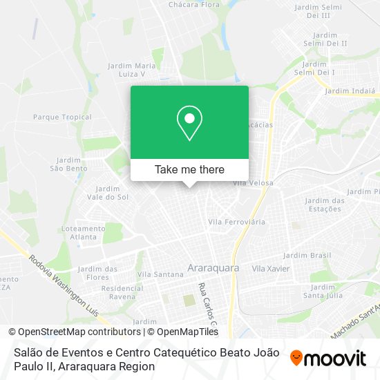 Mapa Salão de Eventos e Centro Catequético Beato João Paulo II