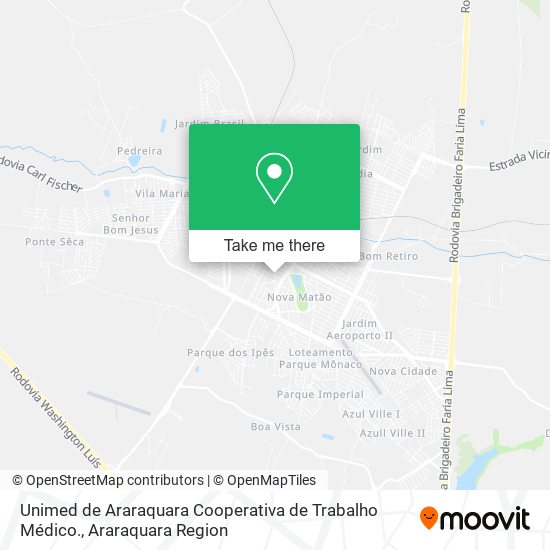 Unimed de Araraquara Cooperativa de Trabalho Médico. map