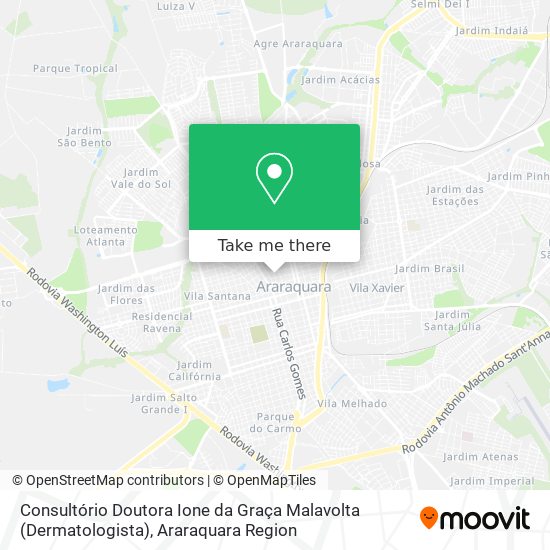 Mapa Consultório Doutora Ione da Graça Malavolta (Dermatologista)