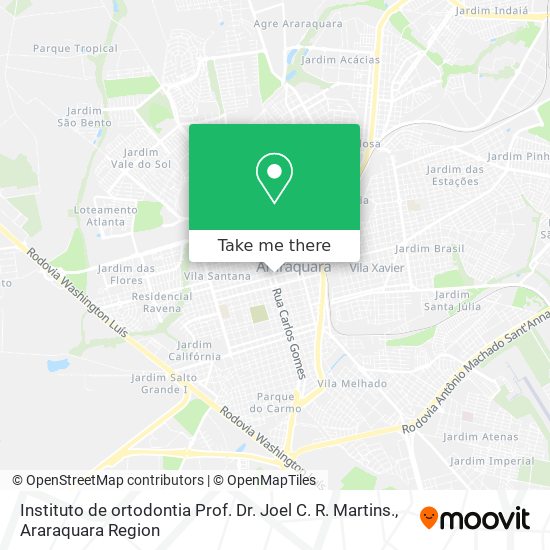 Instituto de ortodontia Prof. Dr. Joel C. R. Martins. map
