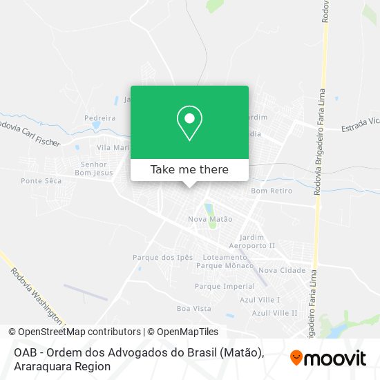 OAB - Ordem dos Advogados do Brasil (Matão) map
