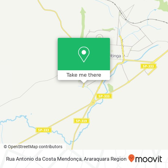 Mapa Rua Antonio da Costa Mendonça