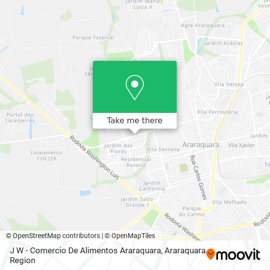 Mapa J W - Comercio De Alimentos Araraquara