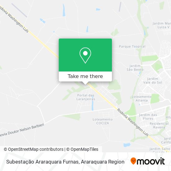 Subestação Araraquara Furnas map