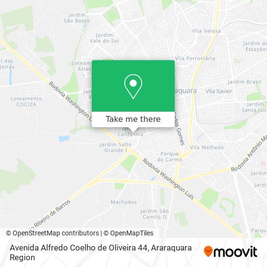 Mapa Avenida Alfredo Coelho de Oliveira 44