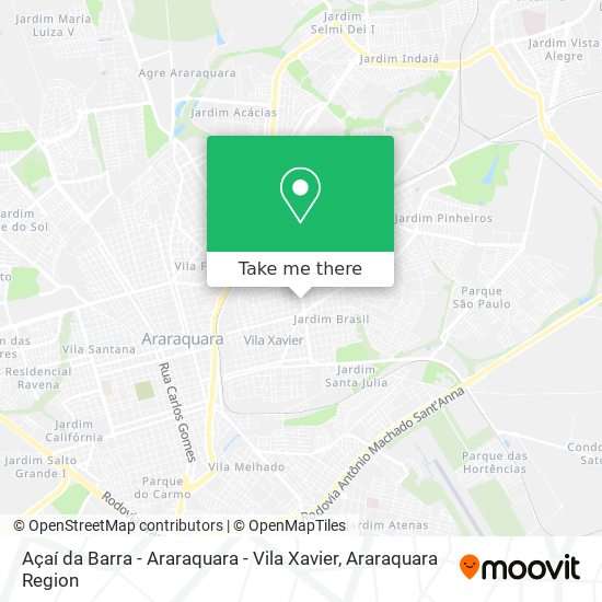 Açaí da Barra - Araraquara - Vila Xavier map