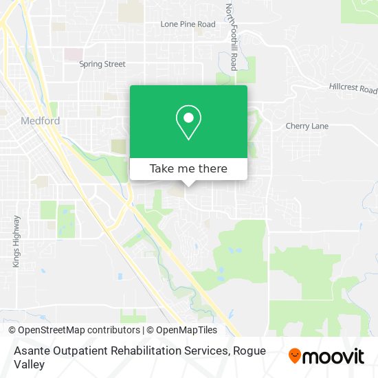 Asante Outpatient Rehabilitation Services map