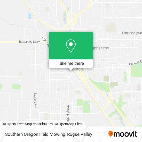 Mapa de Southern Oregon Field Mowing