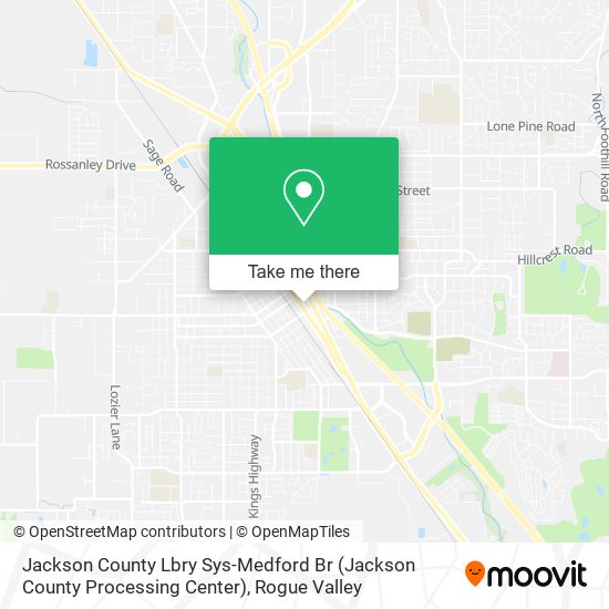 Mapa de Jackson County Lbry Sys-Medford Br (Jackson County Processing Center)