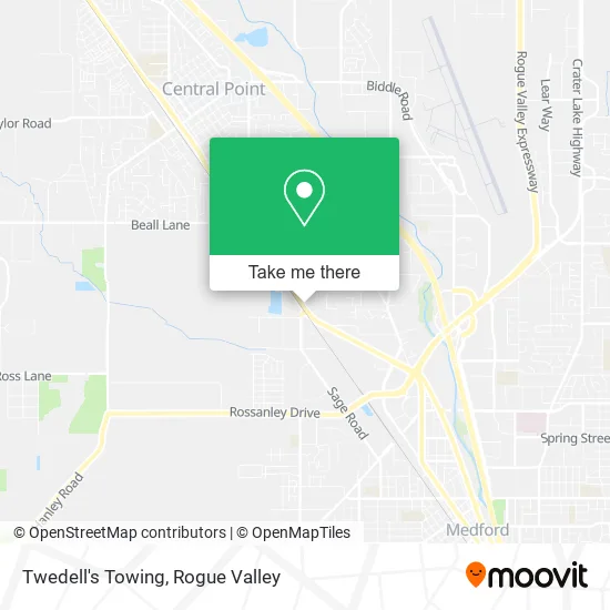 Twedell's Towing map