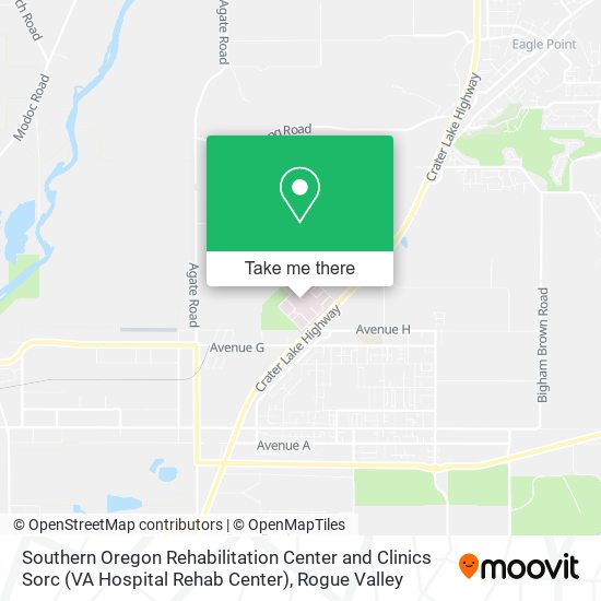 Southern Oregon Rehabilitation Center and Clinics Sorc (VA Hospital Rehab Center) map