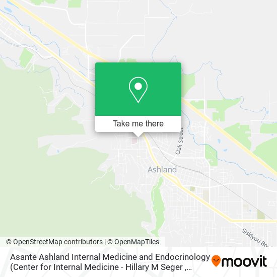 Asante Ashland Internal Medicine and Endocrinology map