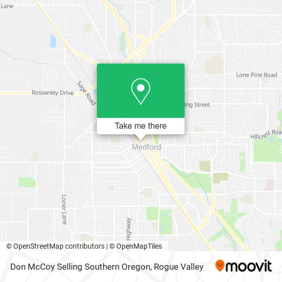 Mapa de Don McCoy Selling Southern Oregon