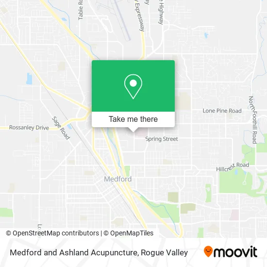 Medford and Ashland Acupuncture map