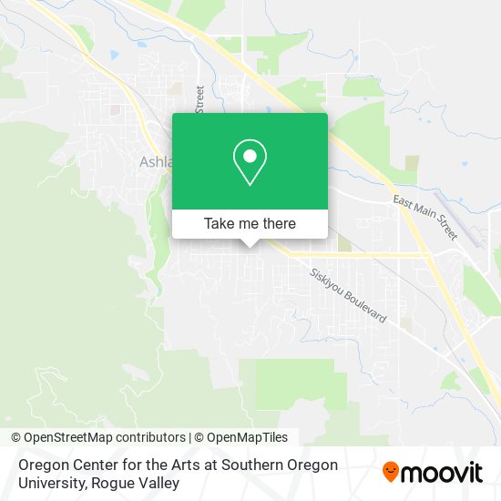 Mapa de Oregon Center for the Arts at Southern Oregon University