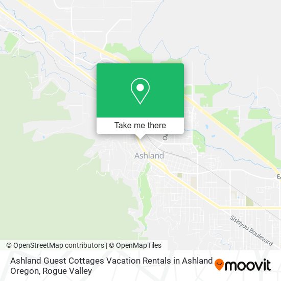 Mapa de Ashland Guest Cottages Vacation Rentals in Ashland Oregon