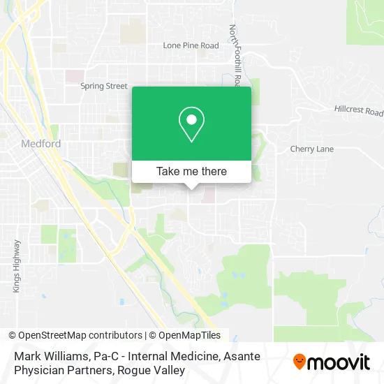 Mark Williams, Pa-C - Internal Medicine, Asante Physician Partners map