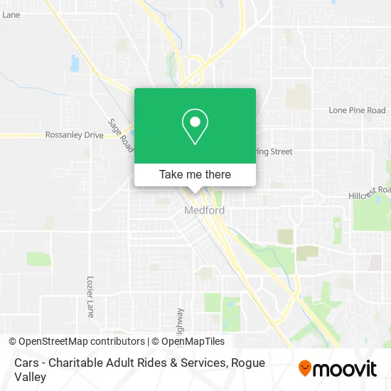 Cars - Charitable Adult Rides & Services map