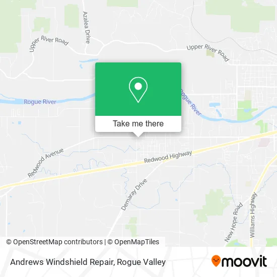 Andrews Windshield Repair map