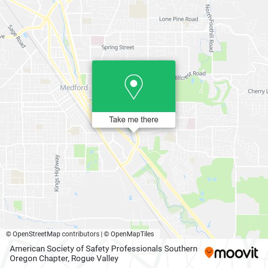 American Society of Safety Professionals Southern Oregon Chapter map