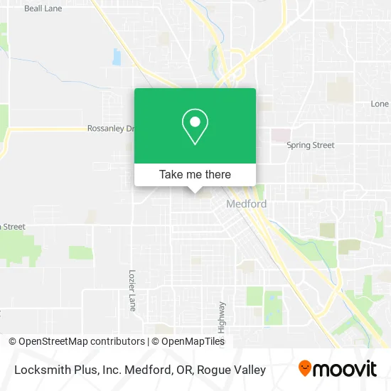 Mapa de Locksmith Plus, Inc. Medford, OR