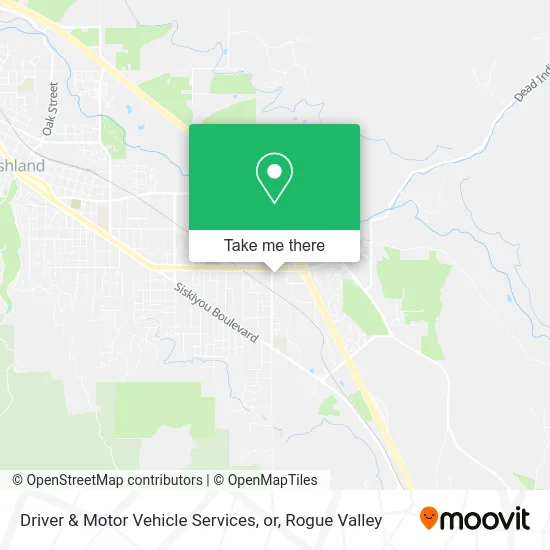 Mapa de Driver & Motor Vehicle Services, or