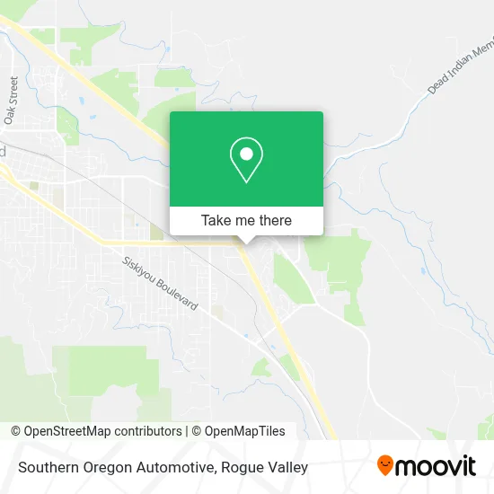 Southern Oregon Automotive map