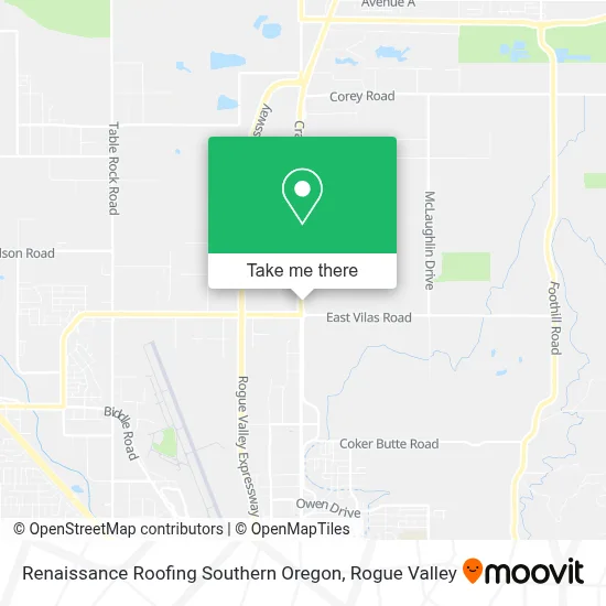 Renaissance Roofing Southern Oregon map