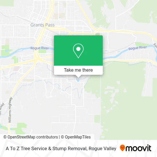 A To Z Tree Service & Stump Removal map